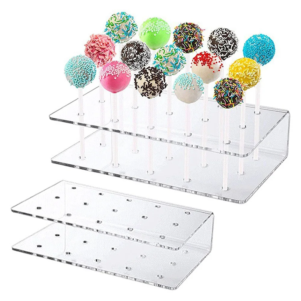 

Acrylic Display Risers 15Hole Transparent Lollipop Stick Cake Snack Display for Stand Wedding Cosmetics Party Decor Holder