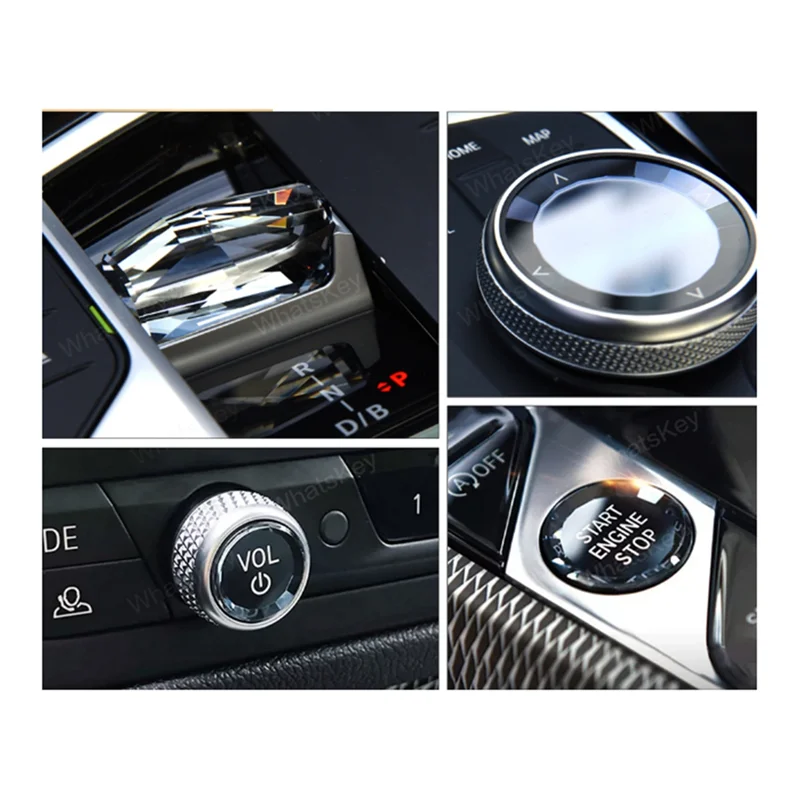 

Высококачественная автомобильная кристаллическая ручка переключения передач, лопатка переключения передач, кнопка запуска двигателя для BMW 3 серии G20 2023 +