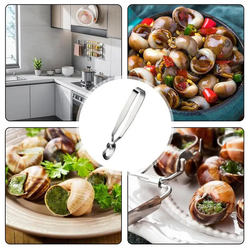 Snail pliers Escargot Tongs Kitchen Stainless Steel Food Clip Multifunctional Cooking Tools Seafood Grill Buffet Serving Utensil