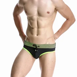 Men's swimming trunks, men's sexy swimsuit, summer triangular low-rise swimming trunks.