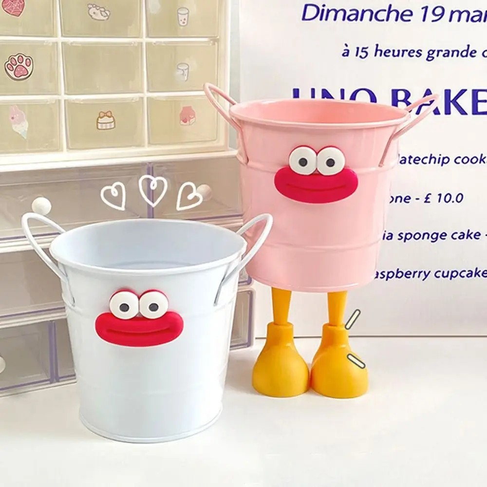 جديد كبير الفم حامل القلم الرصاص DIY سعة كبيرة سطح المكتب دلاء التخزين مقلمة كرتونية مستديرة الطلاب القرطاسية