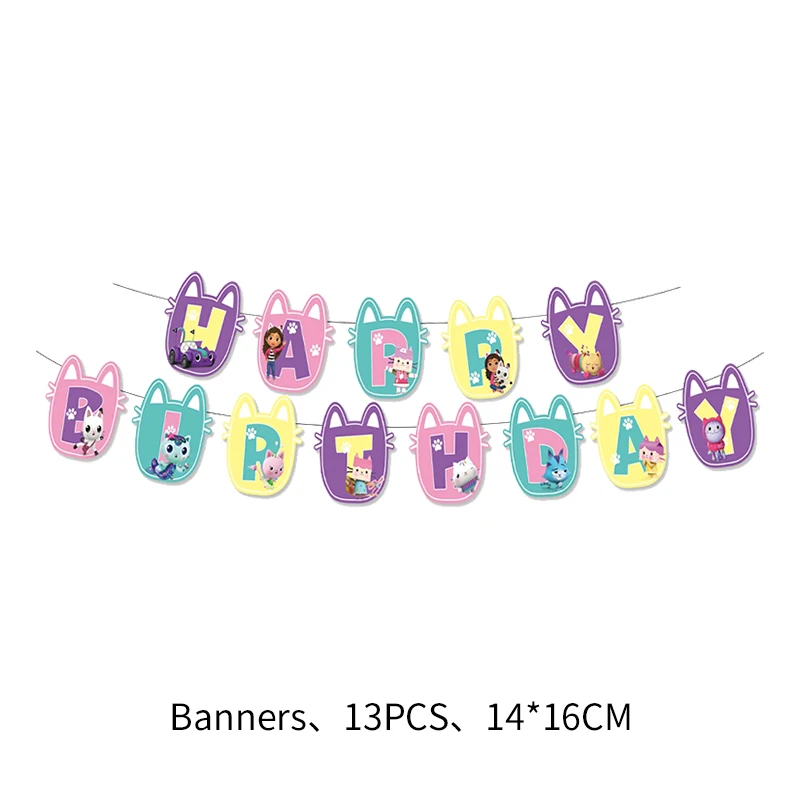 غابي دمية القطط زينة عيد الميلاد مجموعة أدوات المائدة القابل للتصرف كيس القش بالونات خلفية استحمام الطفل لوازم الحفلات