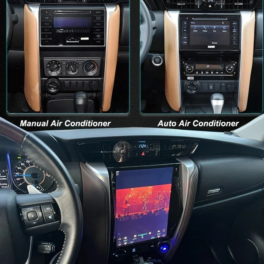 12.1'' Qualcomm 8 core For Toyota Fortuner 2016-2019 Car Radio Multimedia Player Android 11 Auto GPS Navigation Wireless Carplay