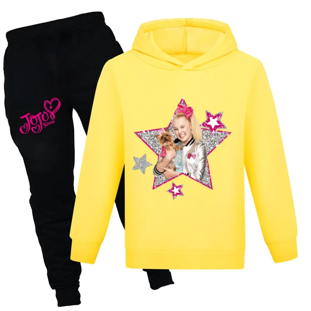 Girls Sweatshirt Costume Girls Jojo siwa Cartoon Hoodies Pants T Shirt Kids Clothing Casual Homewear Pullover Set Hooded Clothes