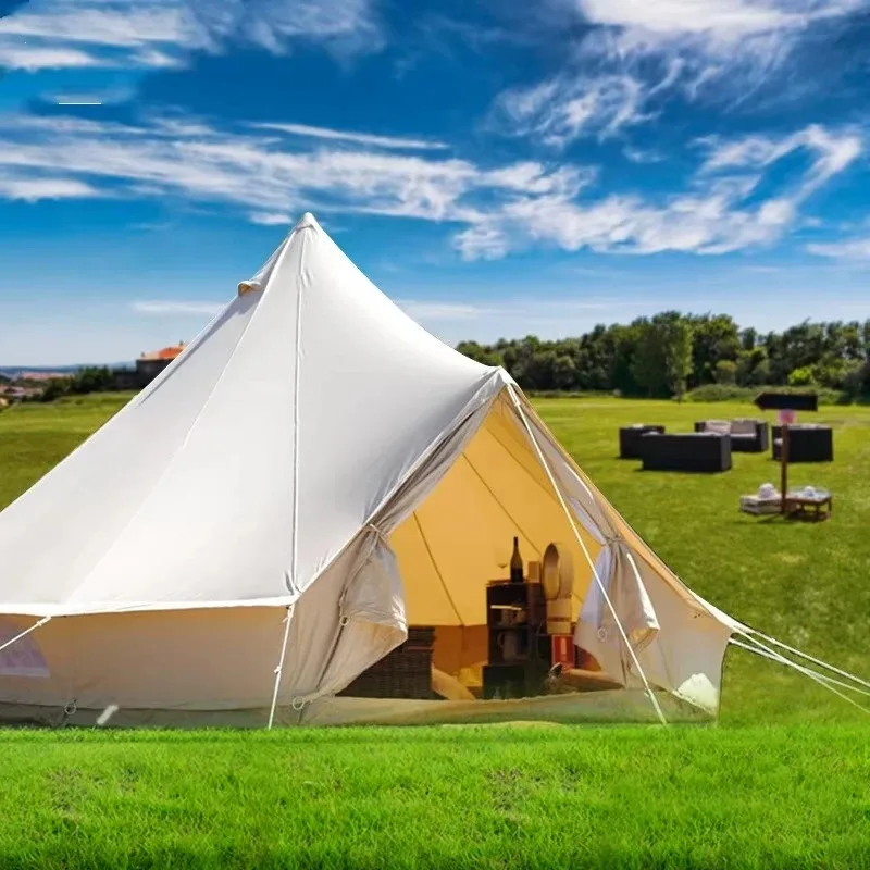 Outdoor Portable Camping Picnics 4-Season Thickened Waterproof Indian Yurt Tent Custom Luxury Oxford Windproof Canopy Plus Size