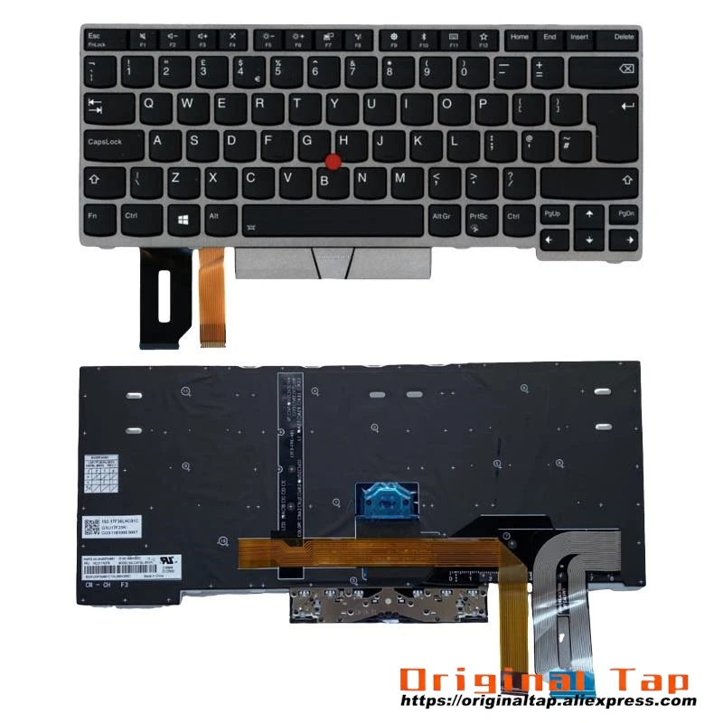 UK English Backlit Keyboard for Lenovo Thinkpad E480 E485 E490 T480S T490 T495 P43S L480 L490 L380 L390 Yoga 01YN368 01YN448