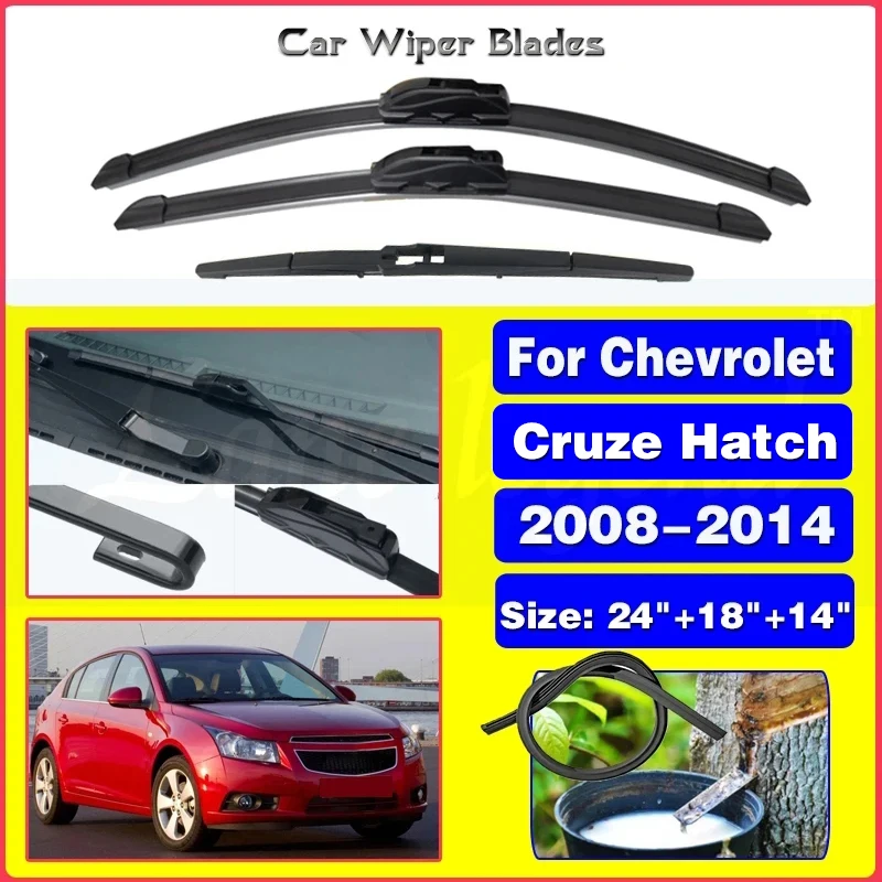 

Wiper Front & Rear Wiper Blades Set Kit For Chevrolet Cruze Hatchback MK1 2008-2014 2009 2010 Windshield Windscreen 24"18"14"