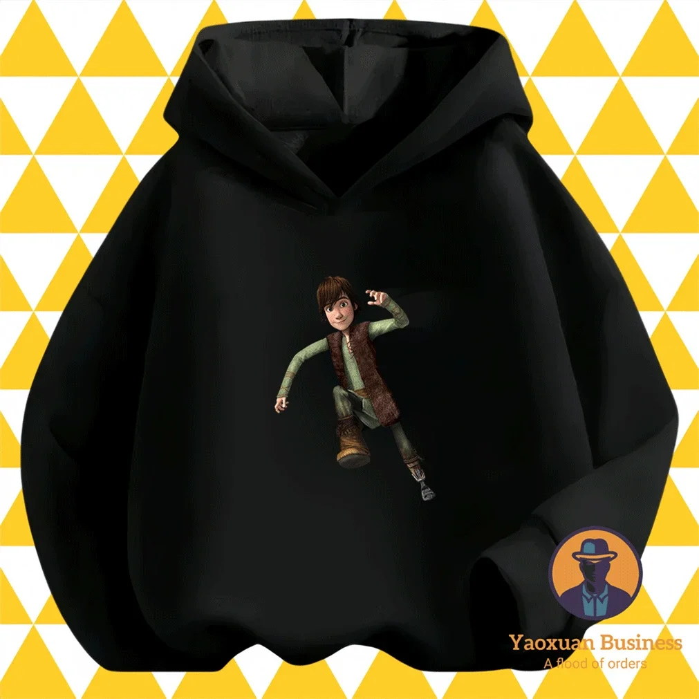 Outono Inverno 2026 Moda Infantil e Juvenil Como Treinar o Seu Dragão 2-14 Anos Moletom de Algodão com Estampa de Desenho Animado Mais Vendido