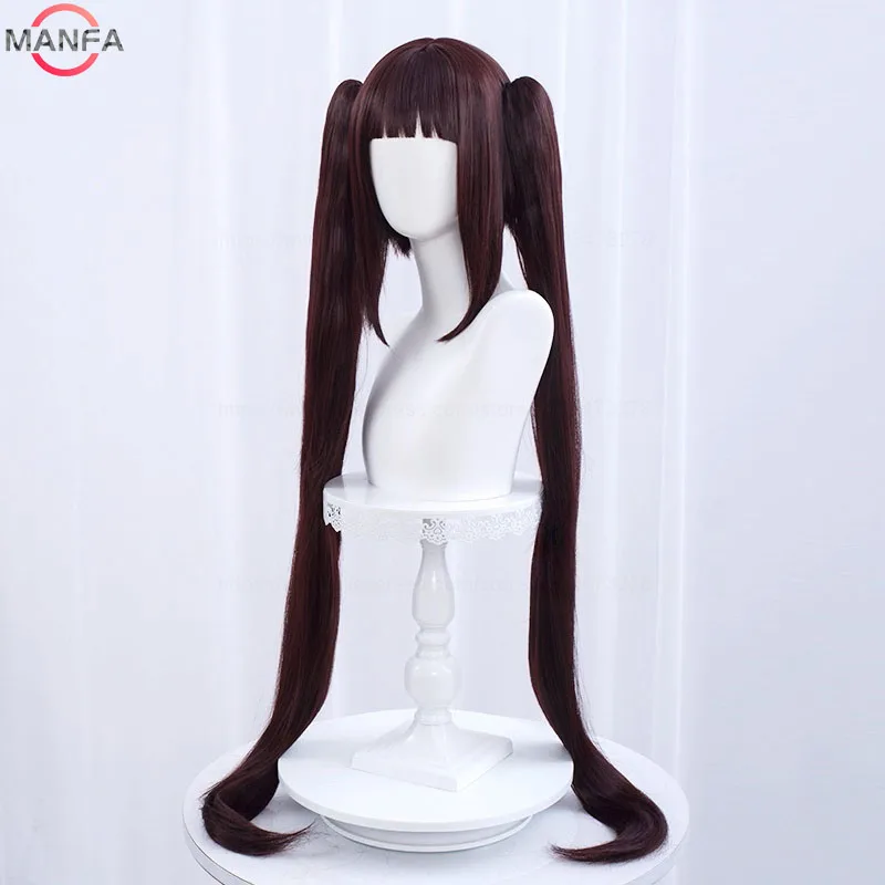NEKOPARA Vanilla Chocola Cosplay Wig Long Vanilla Light Pink Chocolate Dark Brown Heat Resistant Synthetic Hair Anime Wigs + Wig image 3