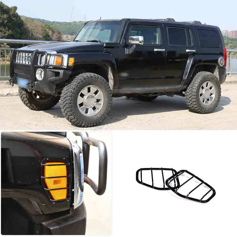 

For 2005-2009 Hummer H3 Stainless Steel Car Side Signal Turn Signal Protective Decorative Cover Sticker Car Exterior Accessories