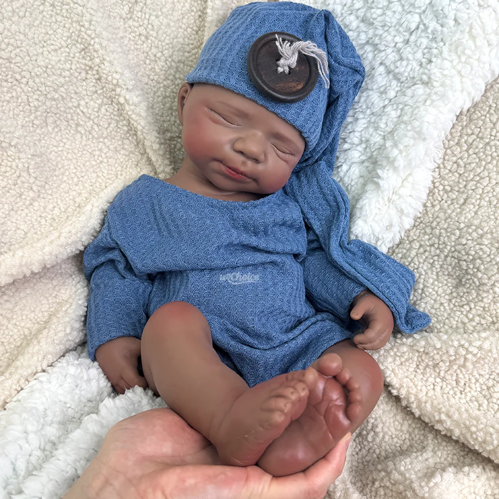 

47 см Pascale Реалистичная черная кукла для новорожденных девочек и мальчиков Реалистичные куклы Reborn Baby Doll Водонепроницаемая кукла Реалистичная Reborn De Silicona