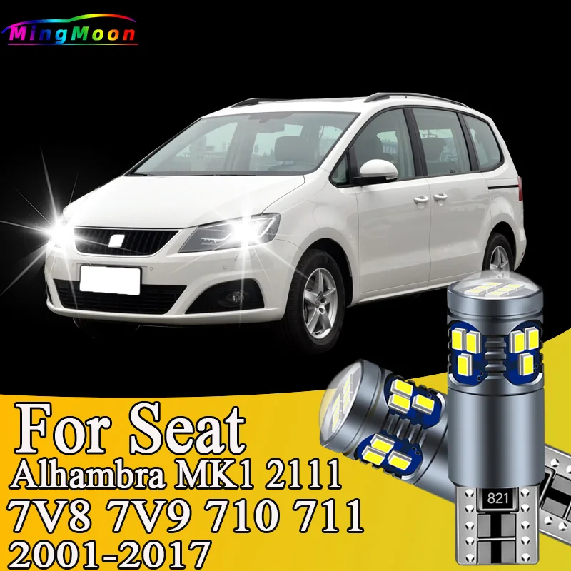 2Pcs T10 LED Bulbs Lamp License Plate Lights For Seat Alhambra MK 1 2 I II 7V8 7V9 710 711 2001-2013 2014 2015 2016 2017