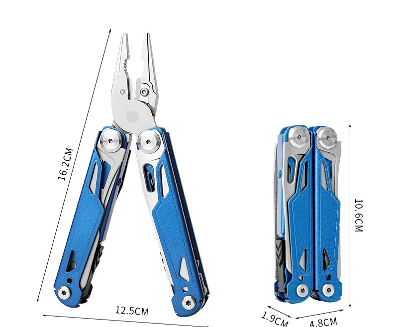 17 In 1 Blue Color Camping Pocket Multitool Functional Screwdriver Pliers Including File Bottle Opener-for DIY OEM Customizable