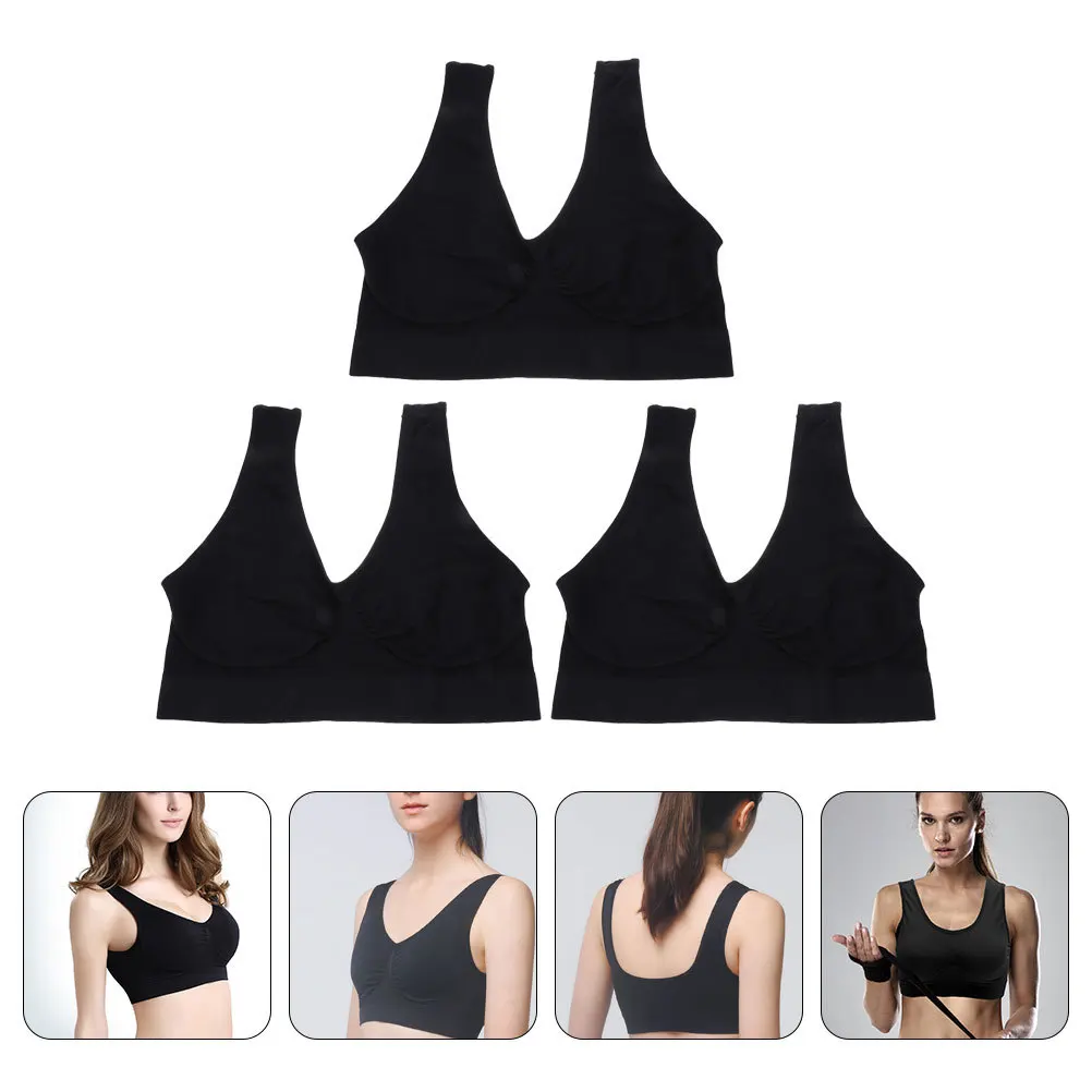 Sujetador deportivo de Yoga para mujer, ropa interior transpirable sin aros para correr y Fitness, cómodo sujetador de entrenamiento, ropa interior deportiva, 3 uds.