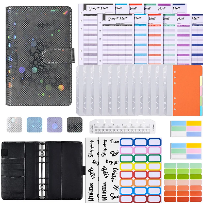 Closeout A6 Sliver Purple Money Budget Planner Binder Zipper Envelopes Cash Envelopes For Budgeting Money Organizer