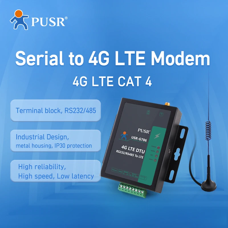 

PUSR Australia and Latin America Industrial M2m Rs485 4g Lte Modem Gsm Serial USR-G786-AUX