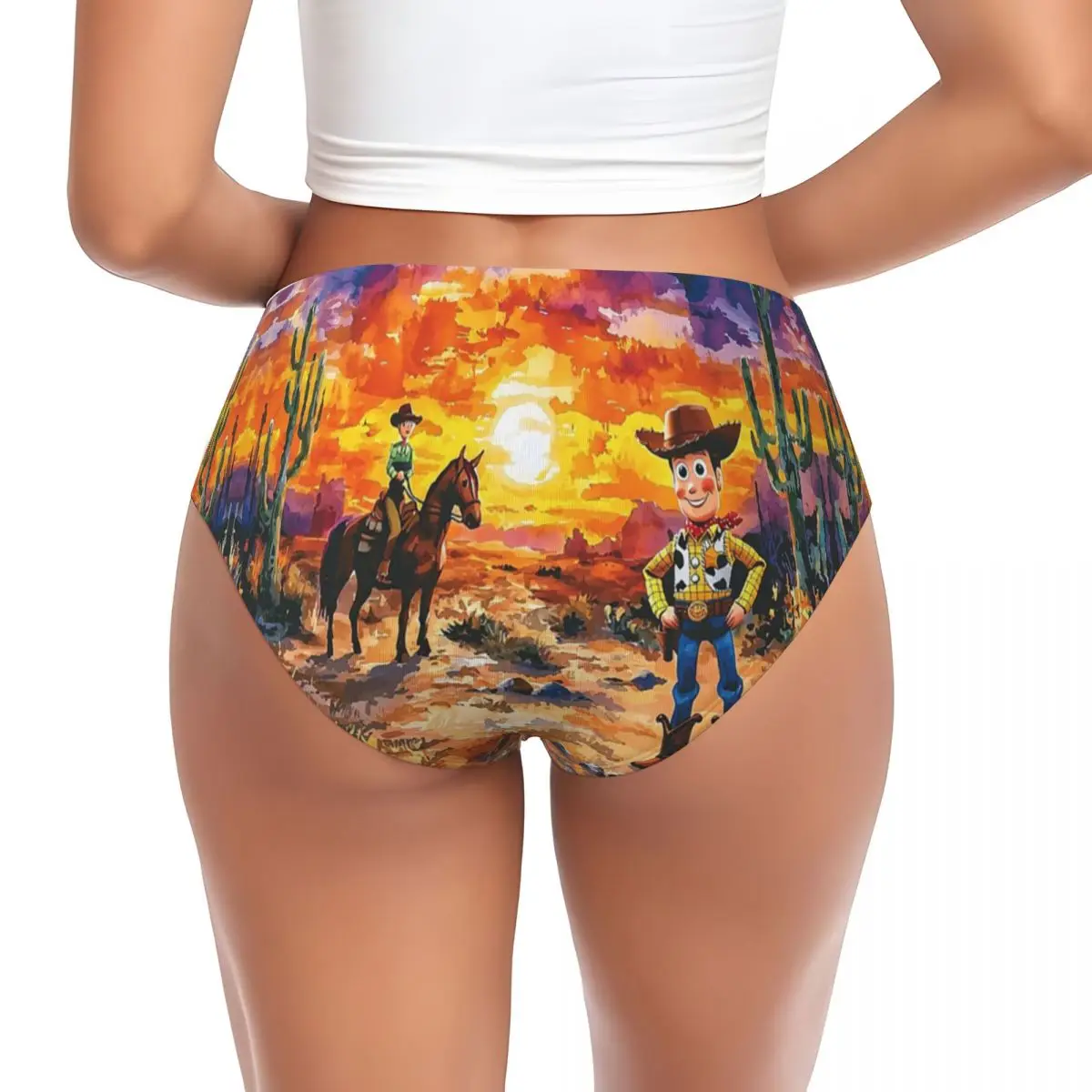 Custom Womens Toy Story Woody Animes Panties Underwear Female Stretch Briefs Underpants