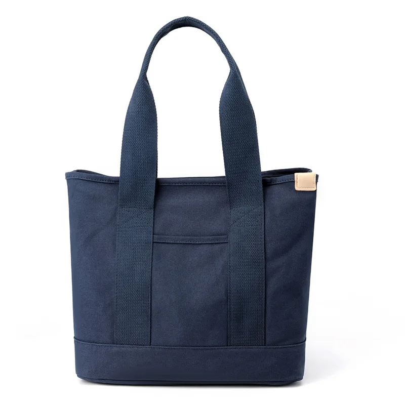 

Simple canvas bag with multiple compartments, three-dimensional tote bag, lightweight carrying, school commuting handbag