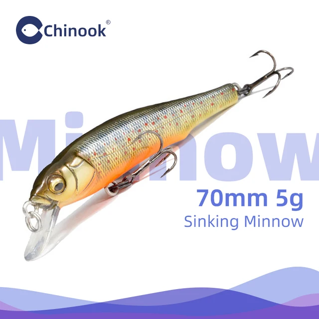 Przynęta Chinook Sinking Suspending Minnow na pstrąga, 70mm 5g, przynęty do łowienia, swimbait, przynęta na pstrąga, szczupaka, okonia, lurebait GH70