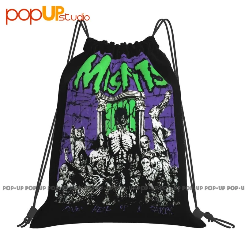 Misfits Earth Ad Tshirt 80S One Hell Of A Party Danzig Drawstring Bags Gym Bag Softback School Sport Bag