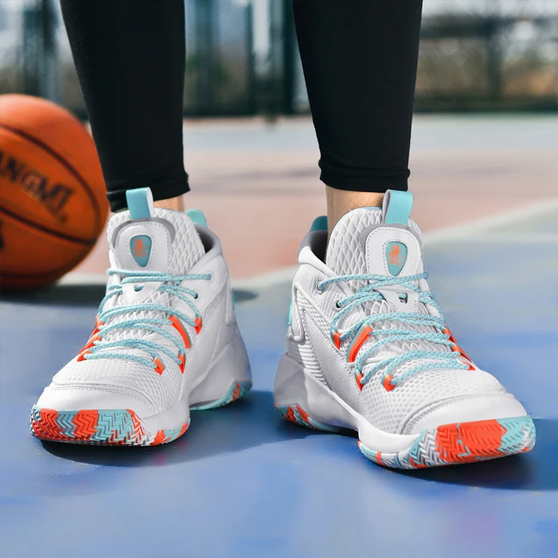 

Новинка 2024 года, сетчатые баскетбольные кроссовки с большой резиновой подошвой, износостойкие мужские кроссовки с практичной ручкой и отскоком, модные кроссовки