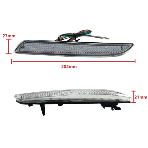 Imagen 2 del producto 2 uds luz de coche lámpara de parachoques trasero Reflector de luz de freno LED para Honda CR-Z CR-V 2012-2014 para Acura TSX Wag 2012-up