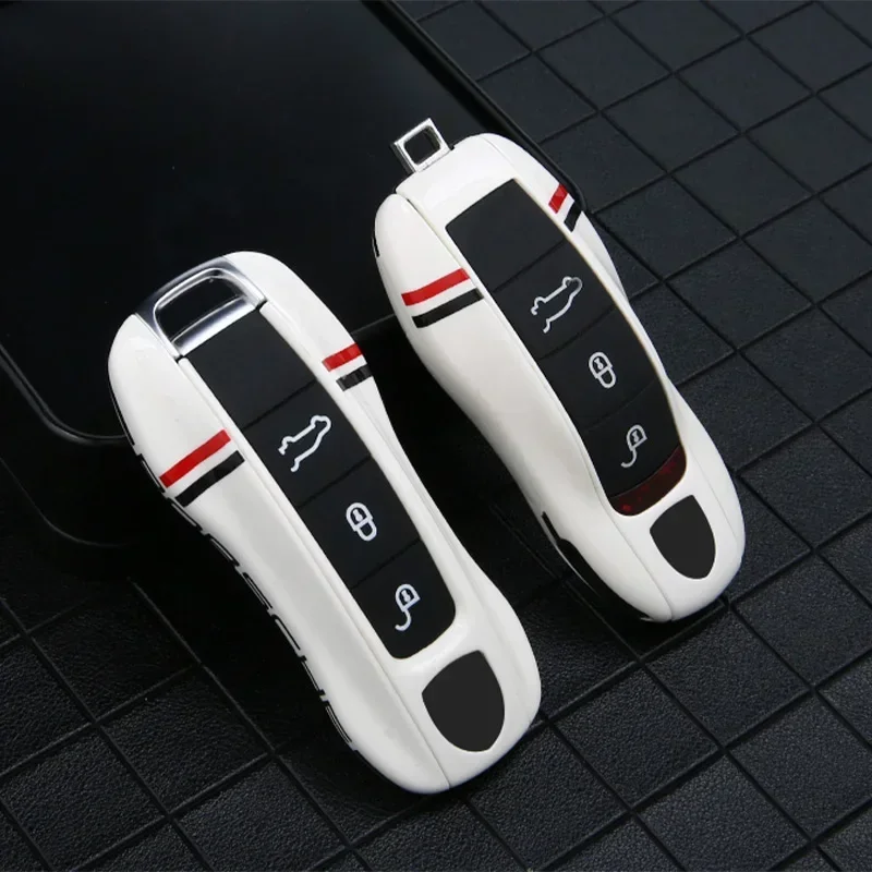 Para Porsche 718 Cayenne Panamera 911 macan funda de llave cubierta de llave Taycan Cayman Boxster carcasa de llave accesorios de coche funda protectora