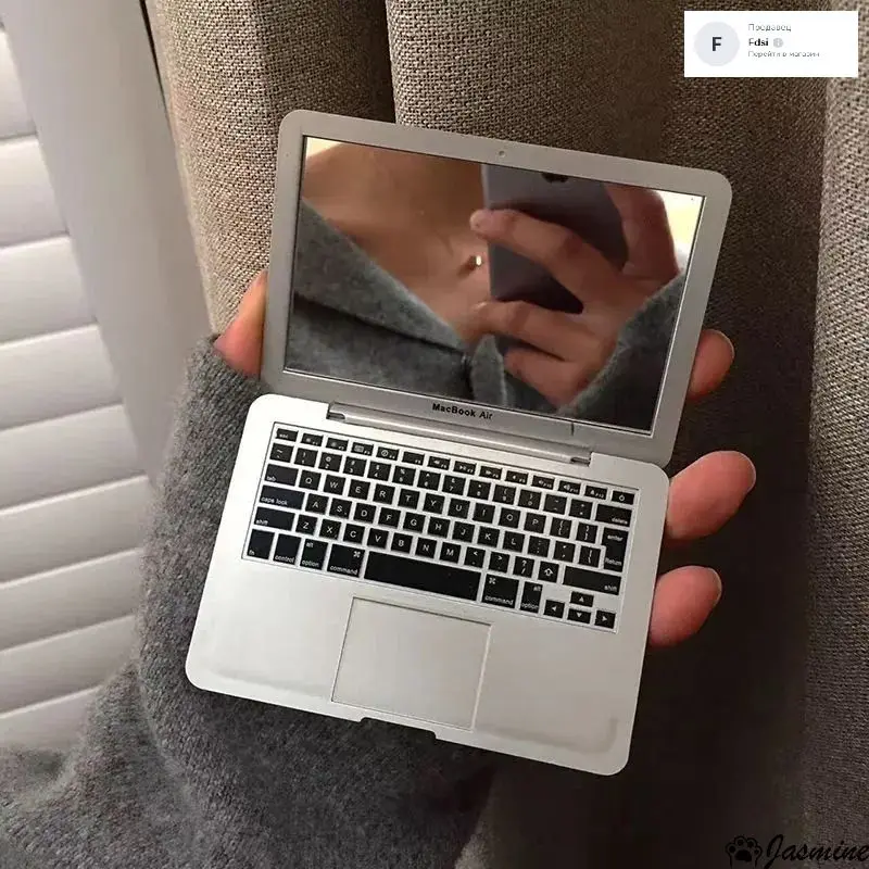 Creative Portable Mini Computer Mirror Foldable Laptop Shape Makeup Mirror High Quality Pocket Mirror Beauty Makeup Mirrors