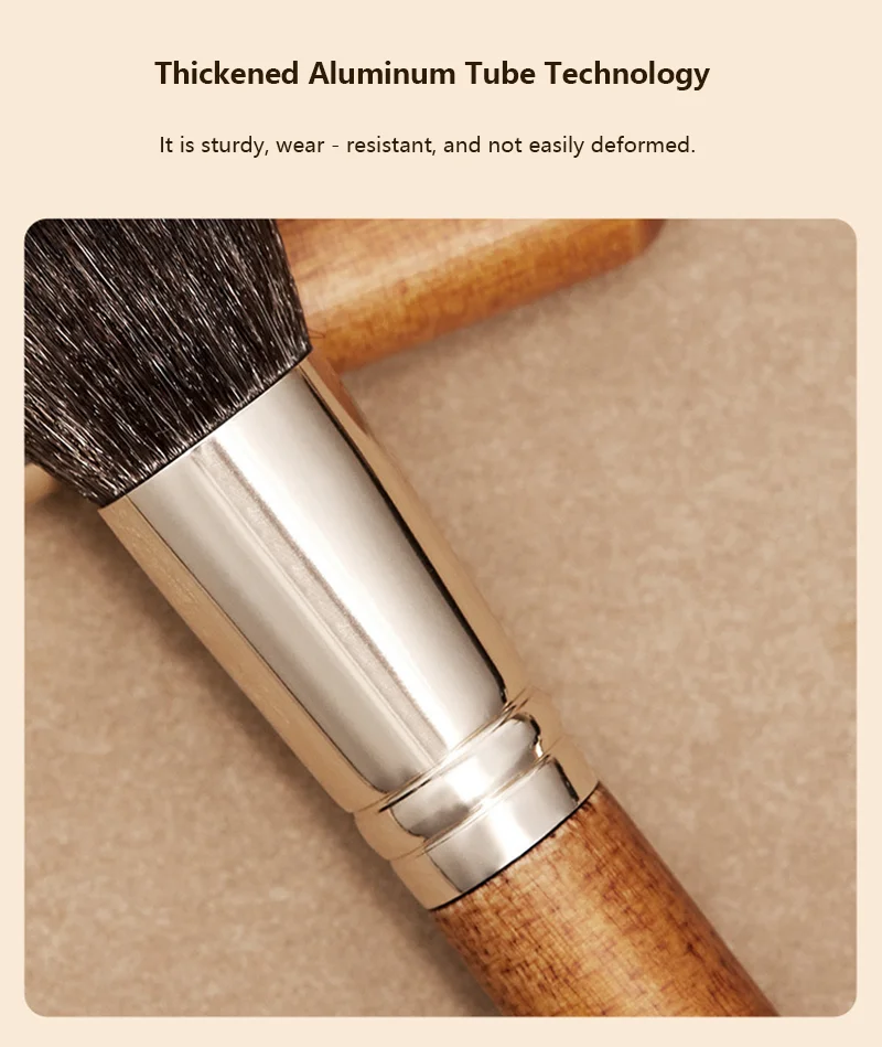 ชุดแปรงแต่งหน้าด้ามไม้ 9 ชิ้นแบบพกพาแปรงเครื่องสําอางสําหรับผู้เริ่มต้นด้วยแปรงแป้งและคอนทัวร์