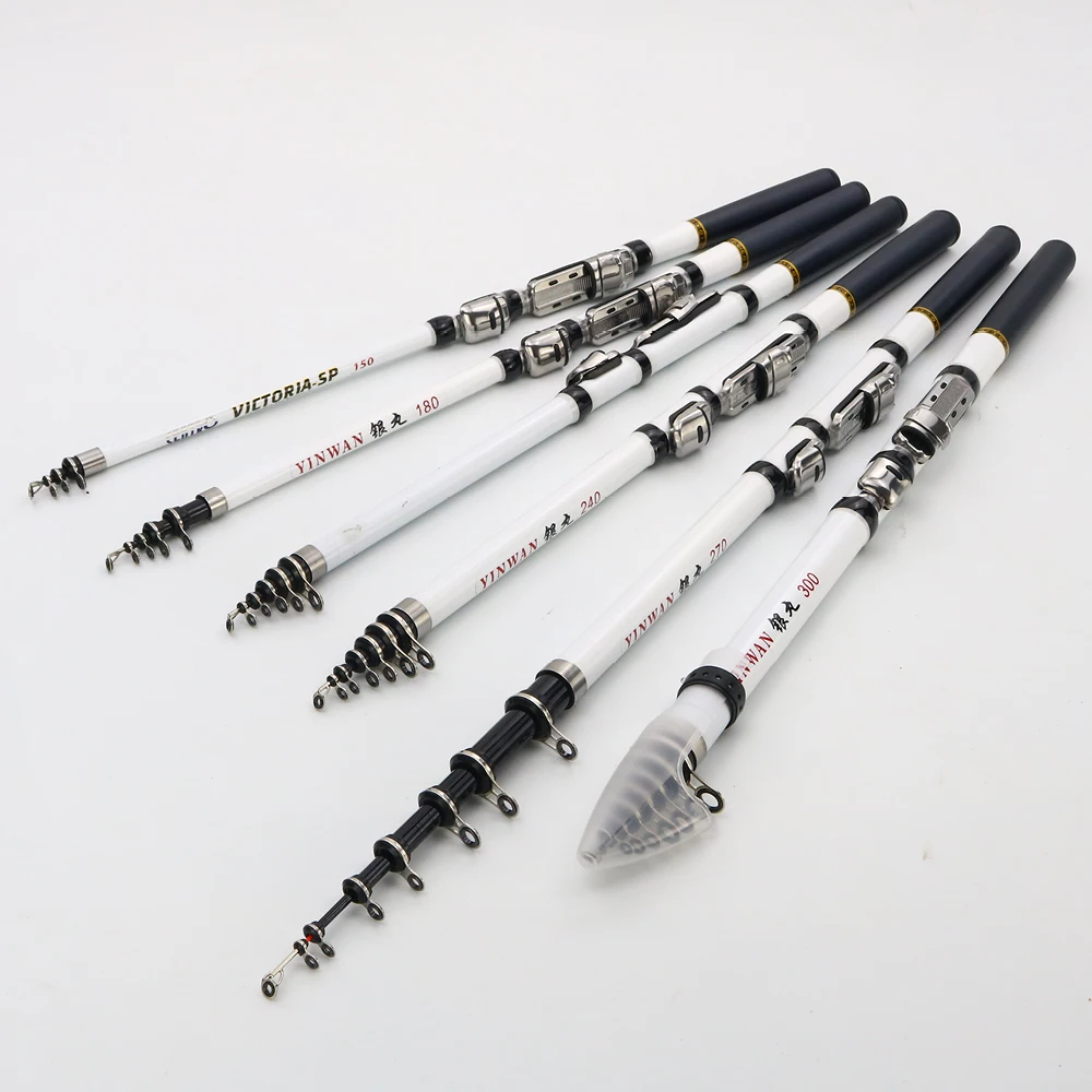 JOSBY Mini Portable Carbon Fiber Fishing Rod Spinning Telescopic Ultralight Quality Travel Boat 3.0/2.7/2.4/2.1/1.8/1.5M