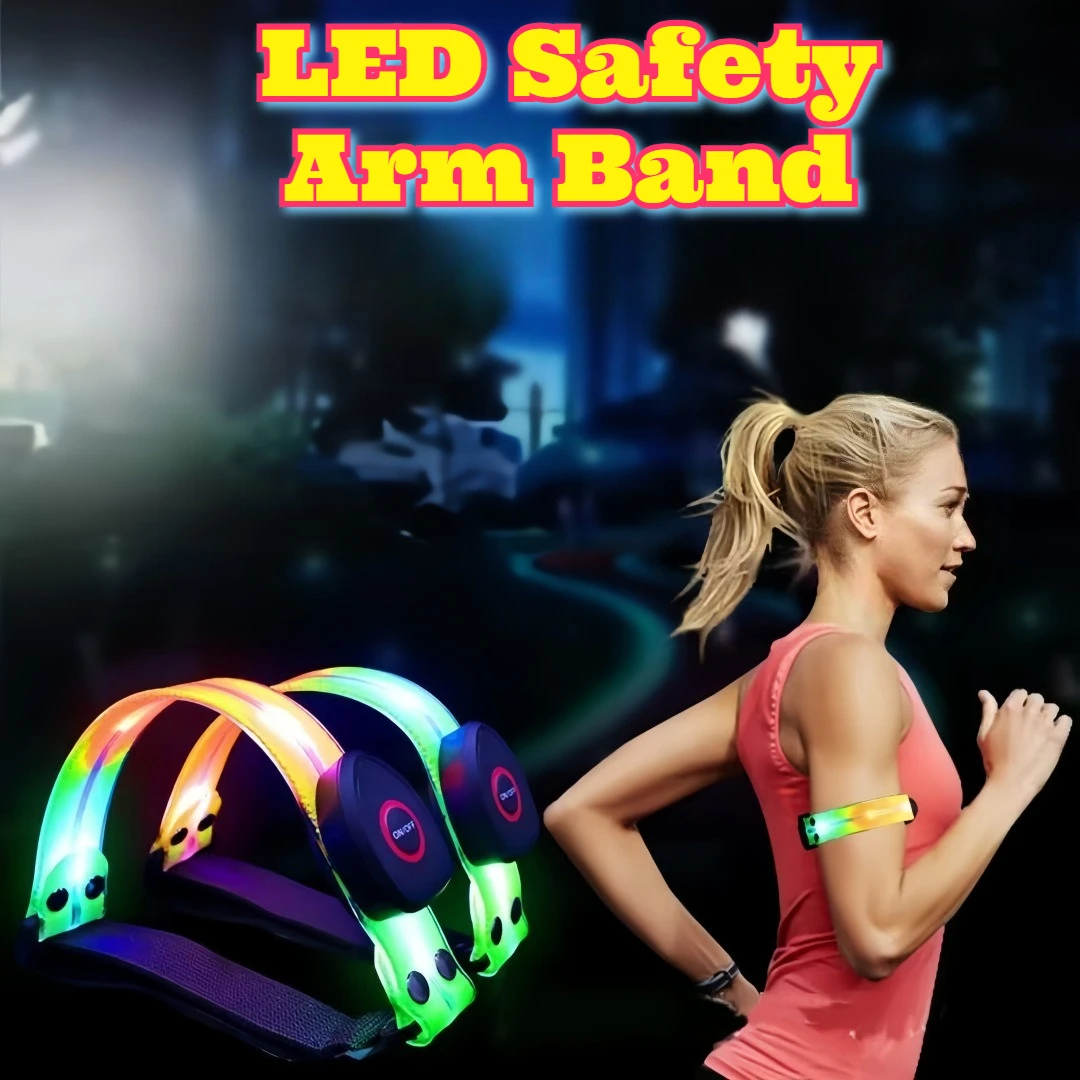 Brazalete de seguridad LED recargable por USB, pulsera reflectante para correr de noche, luz de advertencia para ciclismo, deportes al aire libre, portátil, Unisex