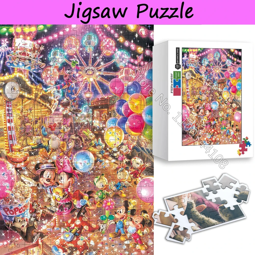 300/500/1000 pezzi Disney Topolino Puzzle Topolino e Minnie Disneyland Cartoon Puzzle Giocattoli fatti a mano per adulti Regali di Capodanno