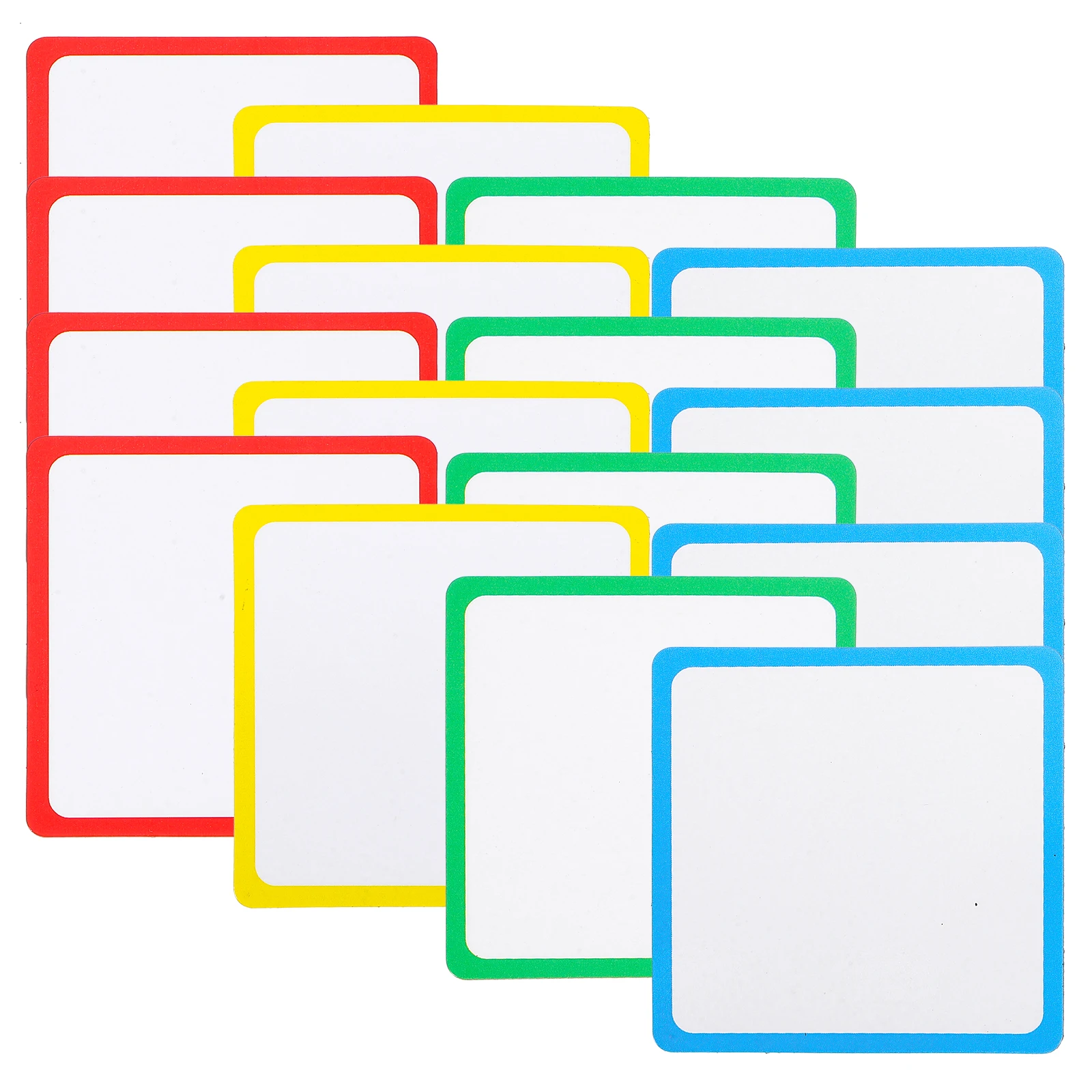 

16pcs Magnetic Blank Cards Dry Erase Labels Square Shaped Reusable Whiteboard Office Retail Classroom File Cabinet Tags Folder