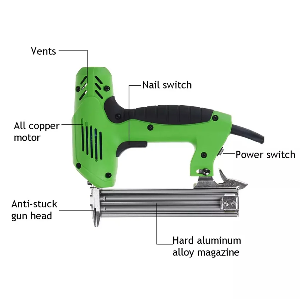 F30 электрический пистолет для гвоздей, степлер, пистолет 1800 Вт, деревообрабатывающие инструменты, степлер для гвоздей, степлер для стрелков, степлер для мебели, ручной инструмент «сделай сам»