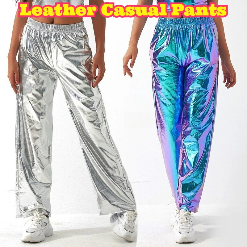 shiny-long-pants-high-waist-loose-straight-leg-elastic-waist-solid-color-casual-trousers-street-style-hip-hop-dance-wear-trendy