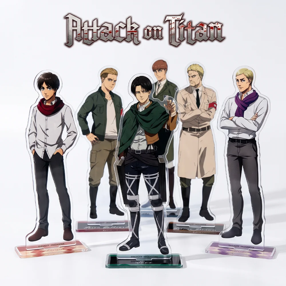 Anime Attack on Titan Levi Ackerman Erwin Smith 15CM Acrylic Stand Keychain Character Model Cosplay Desk Decor Halloween Gifts
