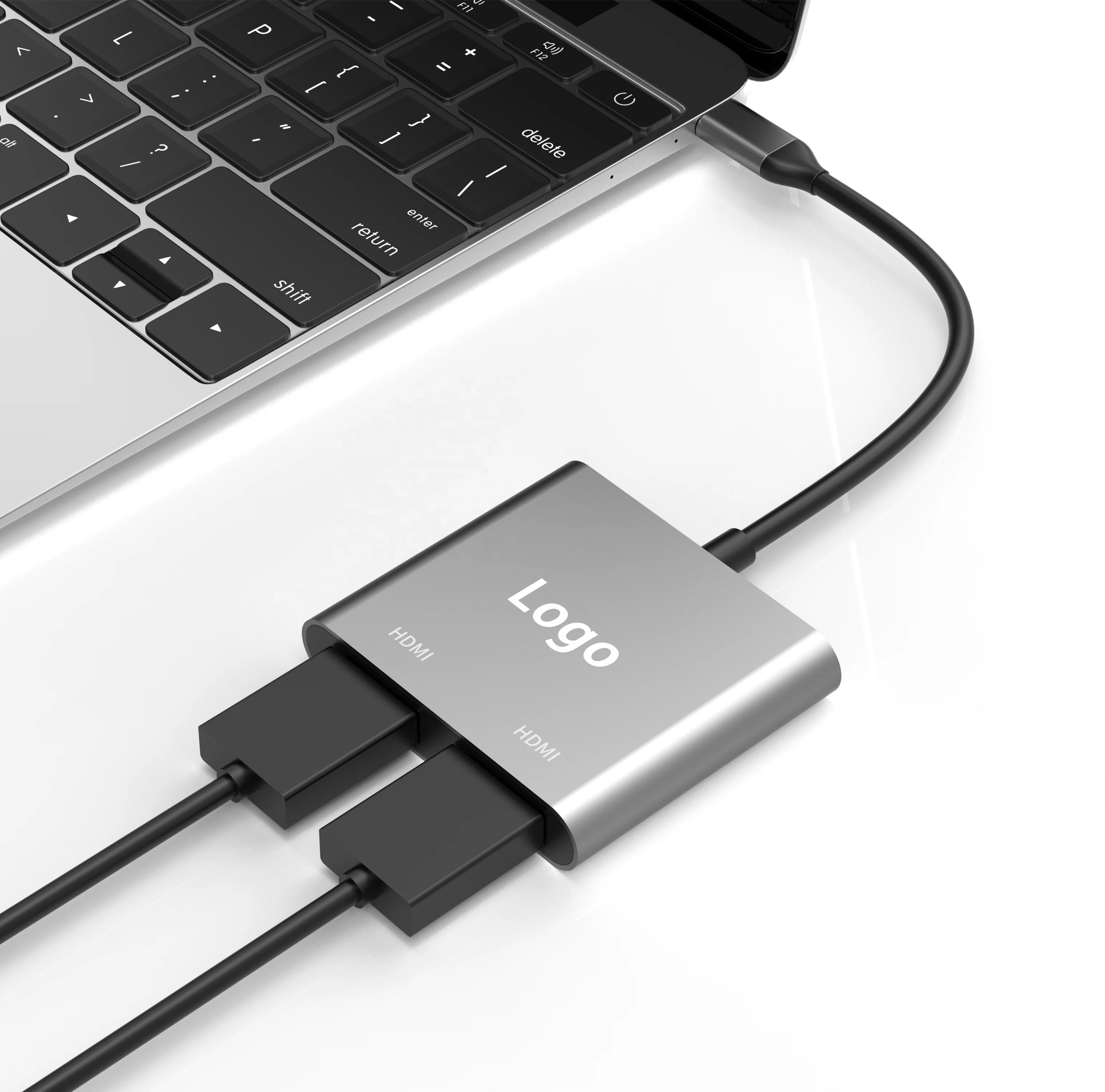 Portable 2 in 1 Usb c to 4K HD Adapter Type C Hub for NEW MacBook/MacBook Pro/MacBook Air/LenovoYoga/Dell