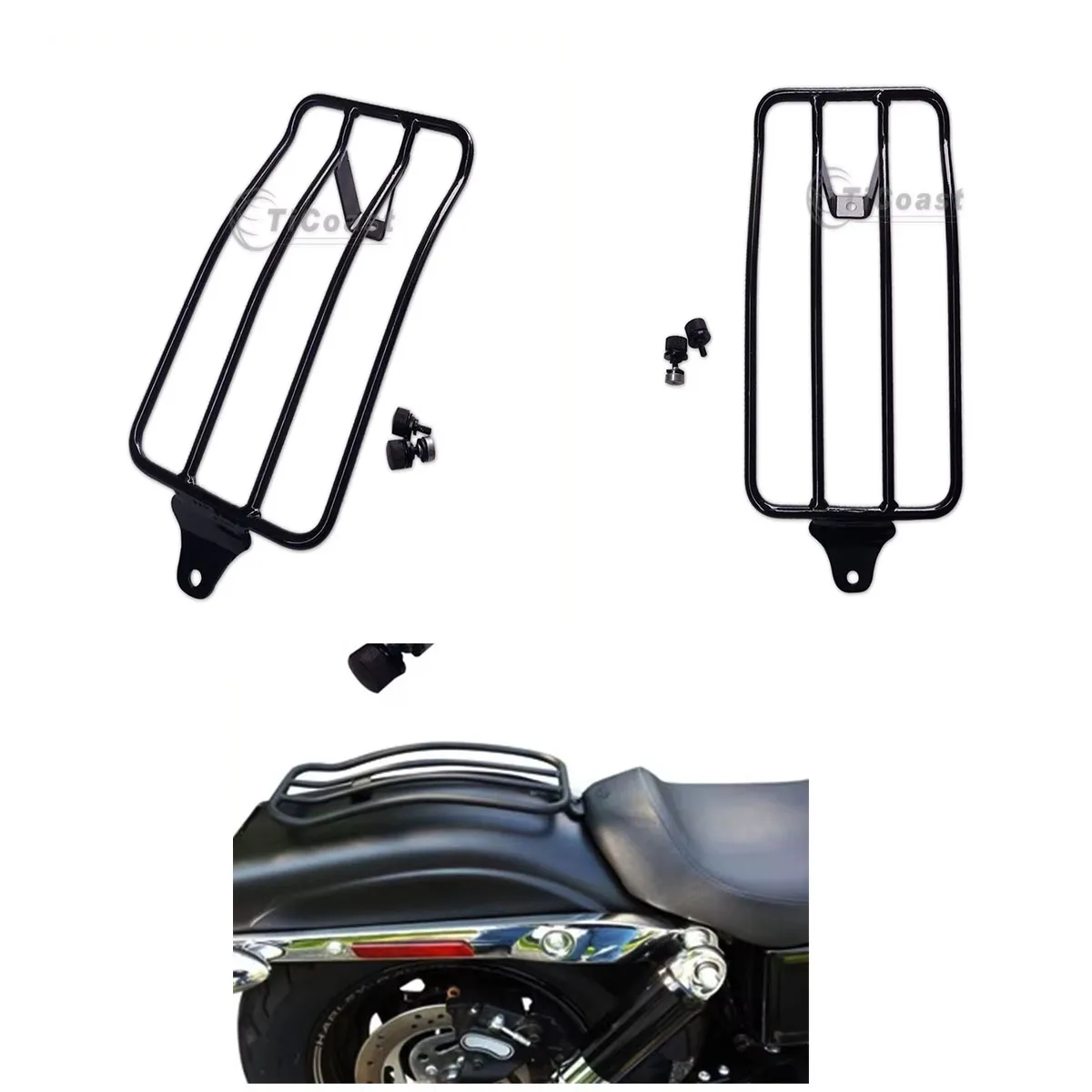 

Motorcycle Rear Luggage Rack Carrier Solo Seat For Harley Davidson Street Bob Models 2018 2019 2020 Black/Chrome