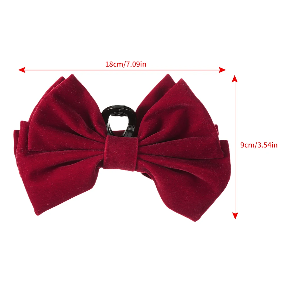 Haimeikang Wine Red Black Festival Hair Bow Crab Claw Clip For Women Hair Clips Fashion Girls Ponytail Fashion Hair Accessories