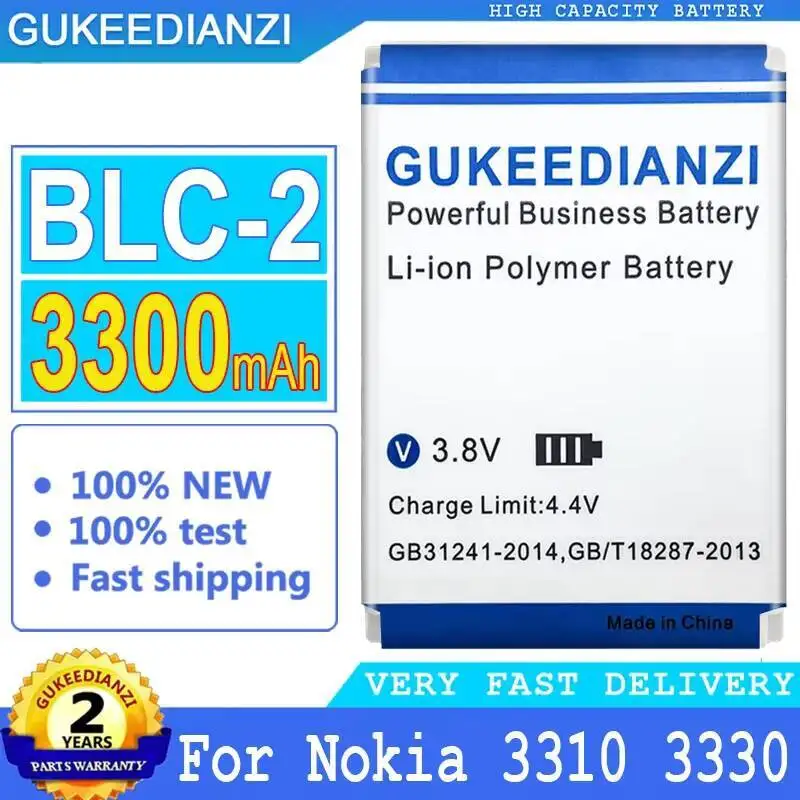 

Mobile Phone Battery Blc-2 3300Mah For Nokia 3310 3330 3410 3510 5510 3530 3335 3686 3685 3589 3315 3350 6650 6800 3550