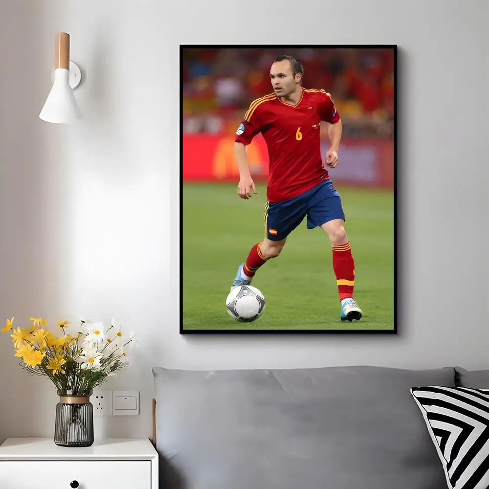 Athletic Player Andres Iniesta Poster Trendy Aesthetic Wall Decor for Dorm & Bedroom