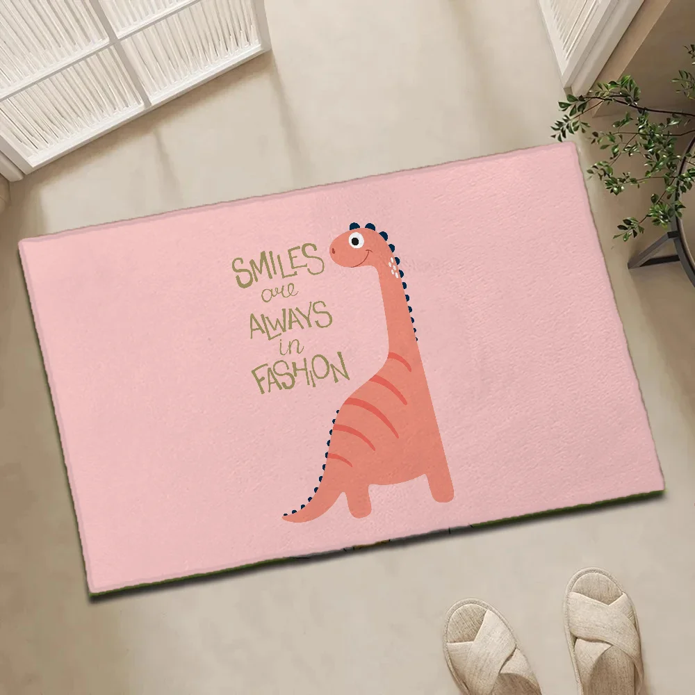 

Funny Entrance Door Mats Cartoon Dinosaur New Washable Non-slip Kitchen Rug Fashion Living Room Rugs Welcome Mat Bathroom Carpet