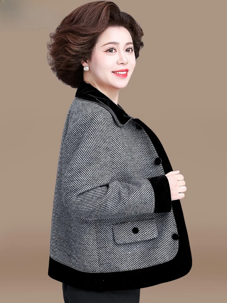 

Faionable Young Mom Spring Outerwear Ele Small Fraance Sle Top 2025 New Mid-Aged Women Wide Lady Spring Cardigan