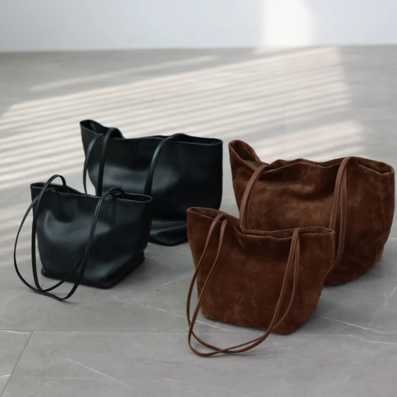 

Women Luxury Large Capacity Genuine Leather Tote Bags Soft Vintage Shoulder Bag