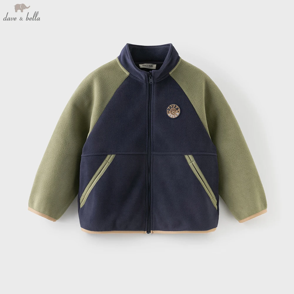 

Dave Bella Boys Spring Autumn Knitted Polar Fleece Jacket Coat for Children Casual Outdoor Outwear Kids Clothing Coat DK3253036