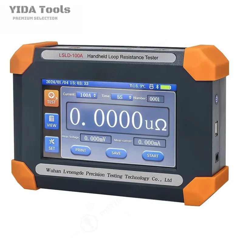 YIDA Handheld Loop Resistance Tester Electronic Circuit Breaker Contact Resistance Meter 220V