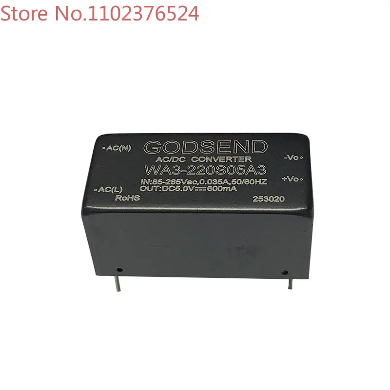 5pcs  WA3-220S05A3 AC-DC isolated power module output 5V3W 220V to 3V5V9V12V15V24V