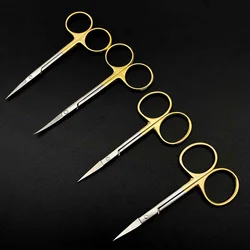 Eye scissors Gold handle Cosmetic plastic scissors Nasal and Eye Plastic Surgery Tools