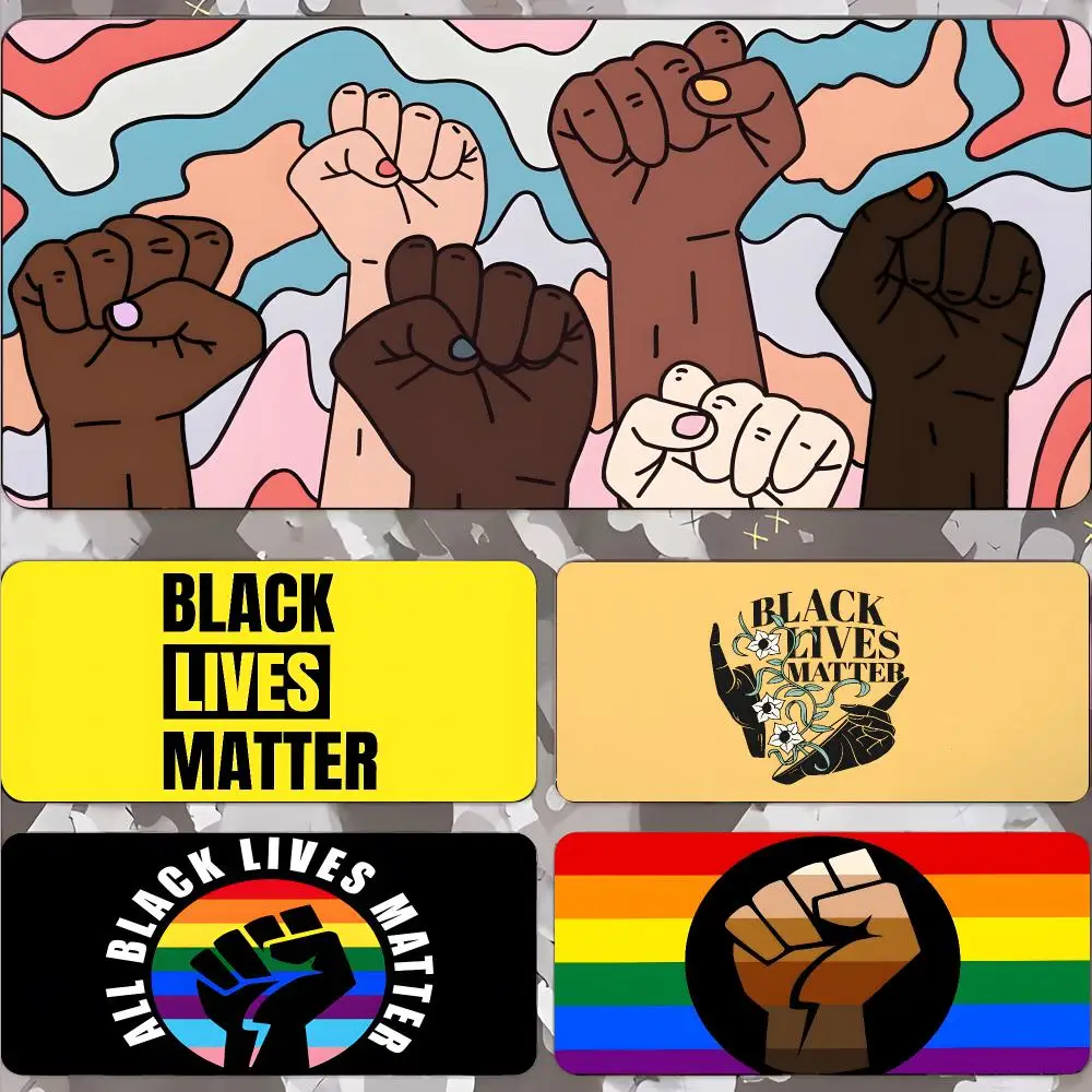 Black Lives Matter Mouse Pad Gamer Keyboard Mat Pads Gaming Desk Protector Laptops Large Mousepad Cartoon Deskmat