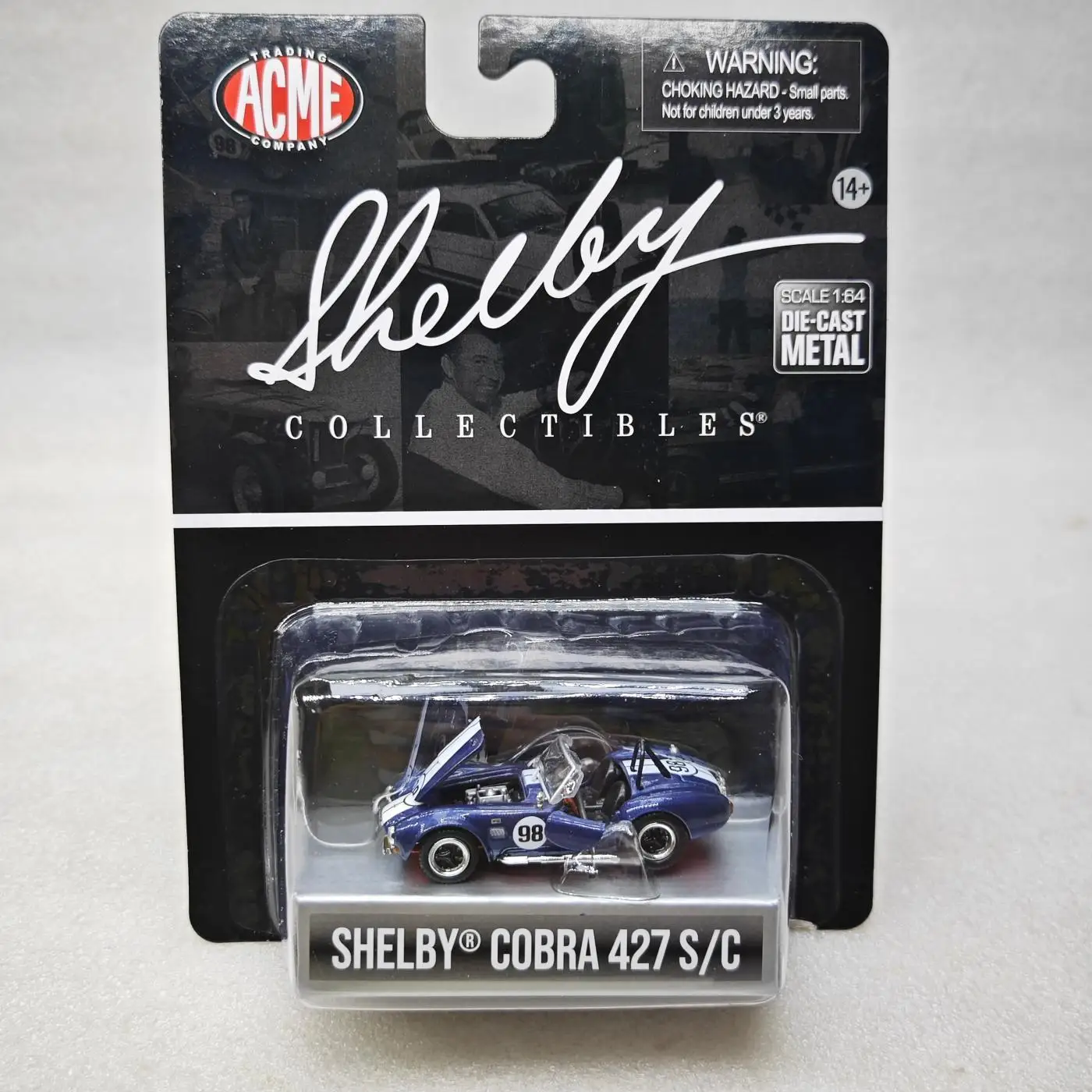 ACME 1:64 SHELBY COBRA Shelby Cobra 427 S/C #   Modelo de coche de aleación fundida a presión 98 Blue, regalo coleccionable